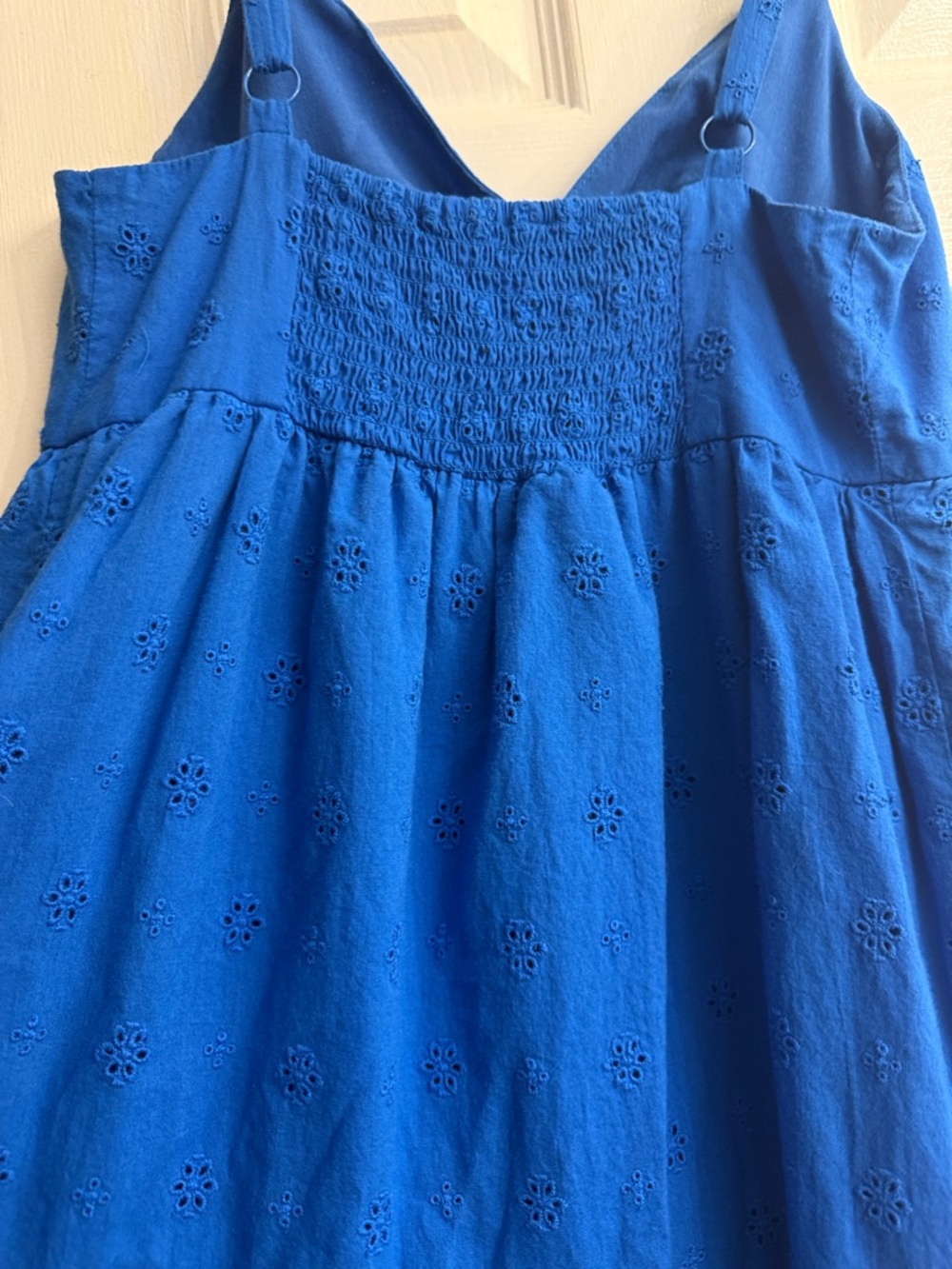 V-Neck Royal Blue Eyelet Maxi Dress - Women's size s - Picture 3 of 5